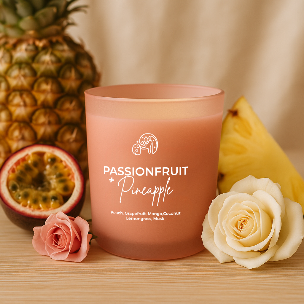Passionfruit +pineapple candle/ long-lasting/100% natural soy wax