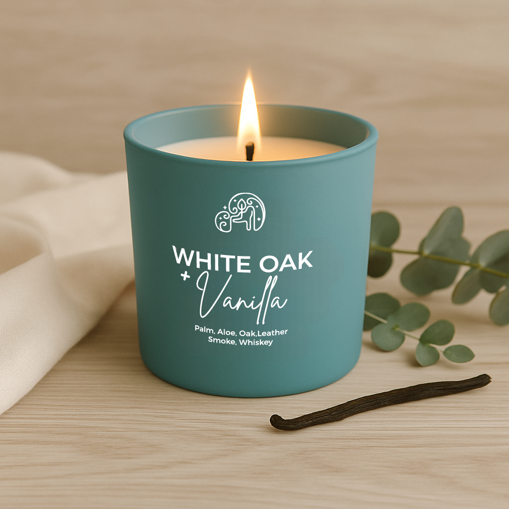 White oak+ vanilla candle/ last-longing/ 100% natural soy wax