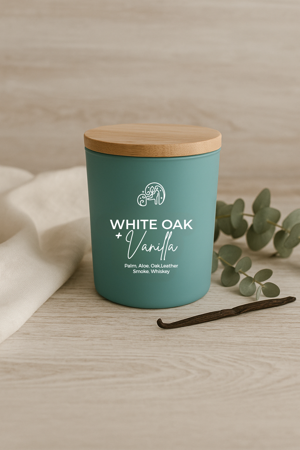 White oak+ vanilla candle/ last-longing/ 100% natural soy wax