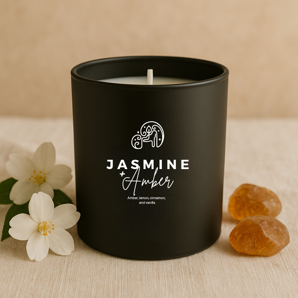 Jasmine+Amber candle | long-lasting burn/ 100% natural soy wax