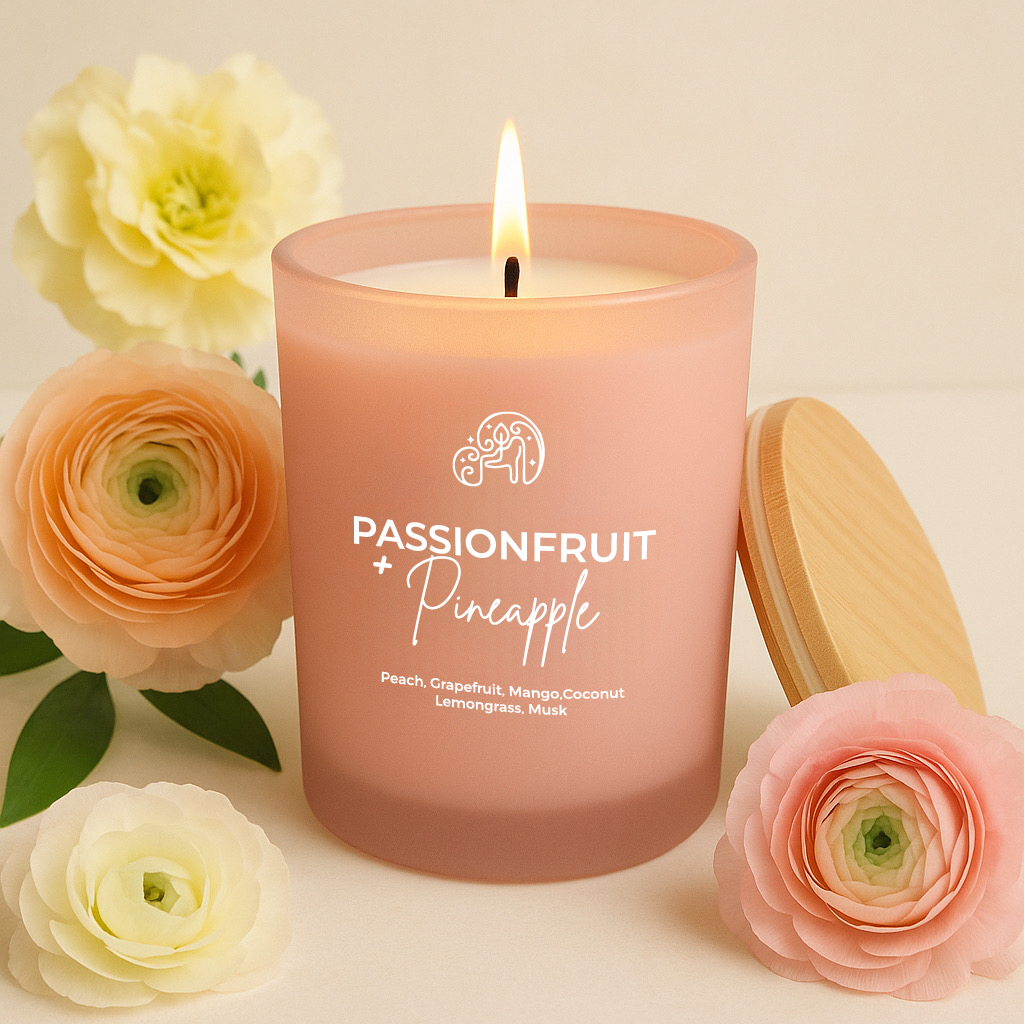 Passionfruit +pineapple candle/ long-lasting/100% natural soy wax