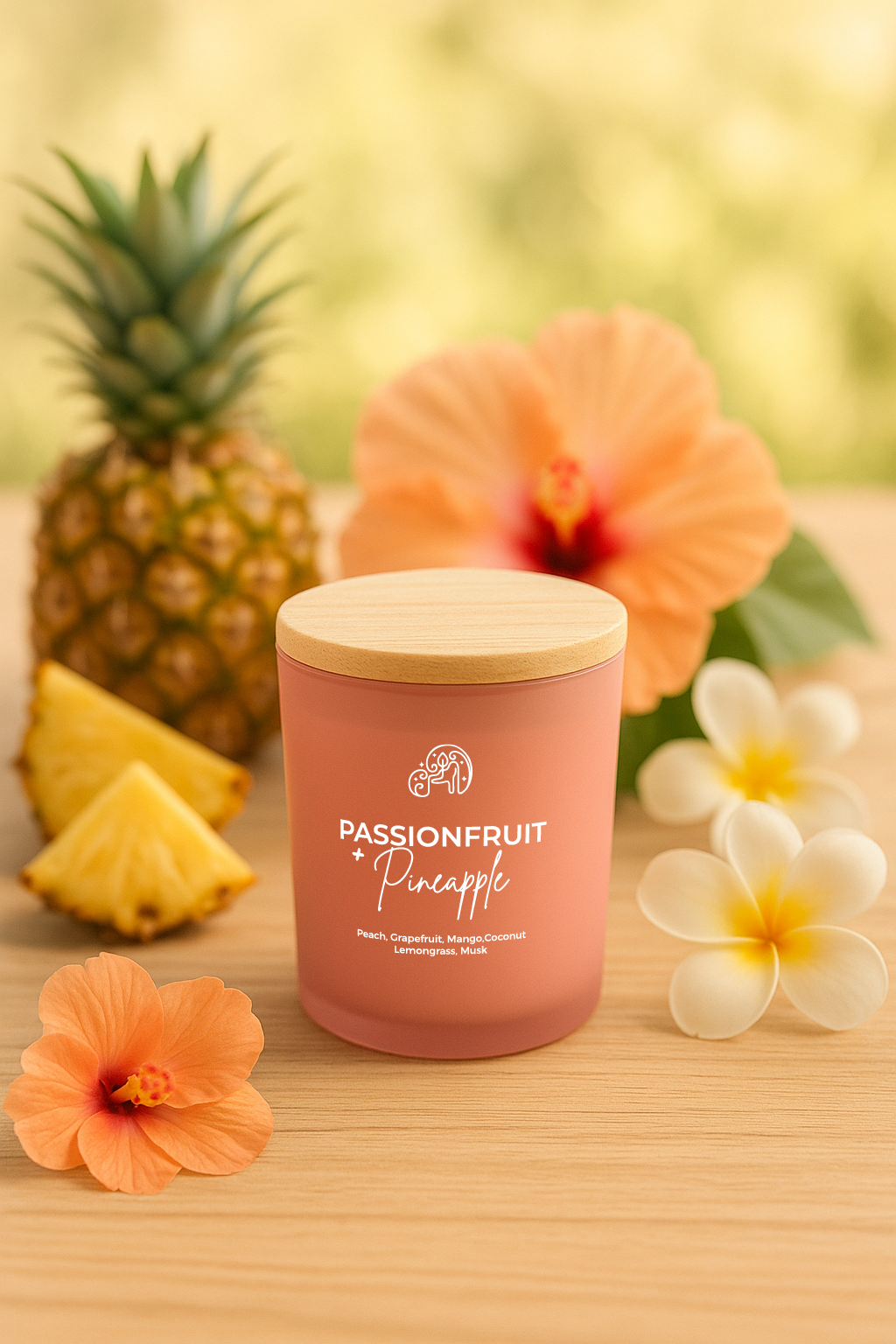 Passionfruit +pineapple candle/ long-lasting/100% natural soy wax