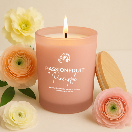 Passionfruit +pineapple candle/ long-lasting/100% natural soy wax