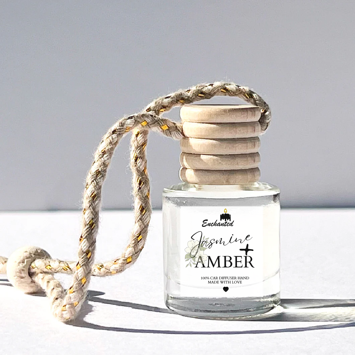 Jasmine Amber Car Air Freshener – Handcrafted with Love in the USA for a Luxurious, Long-Lasting Scent!